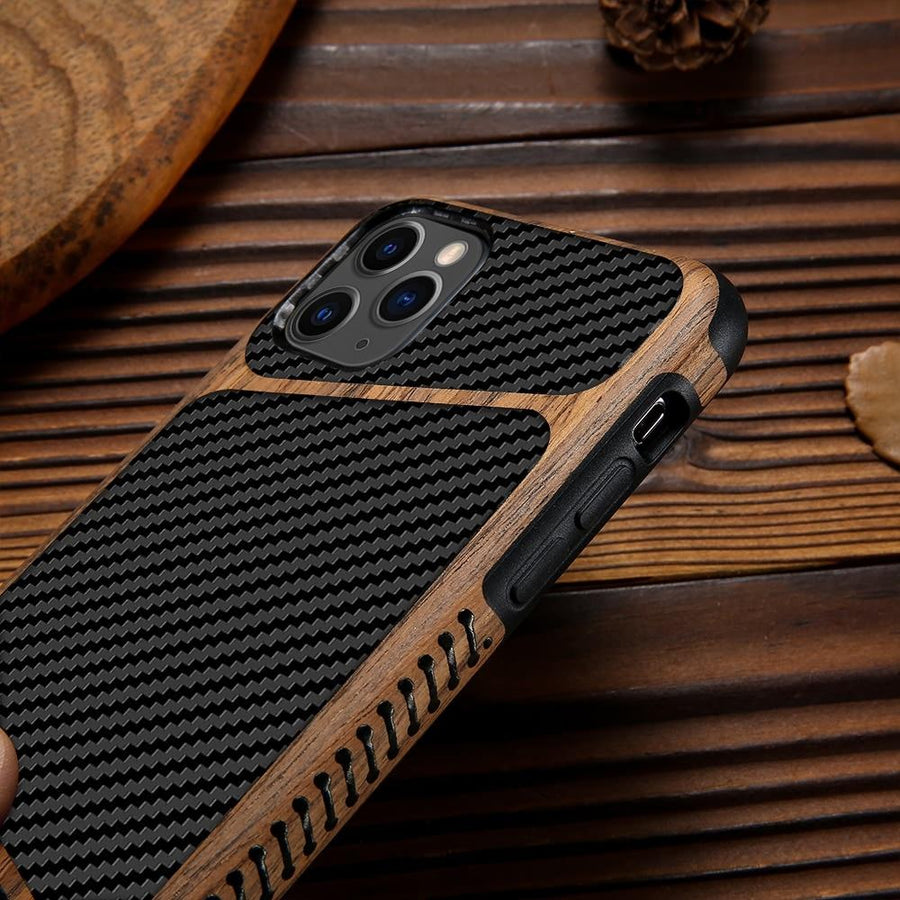 Carbon Fiber Wood Grain iPhone Case Shaka Cases