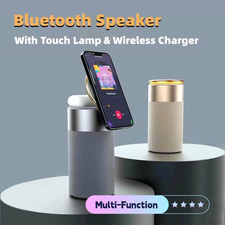 3 in 1 Multi-Function Speaker With Wireless Chargers & Lamp