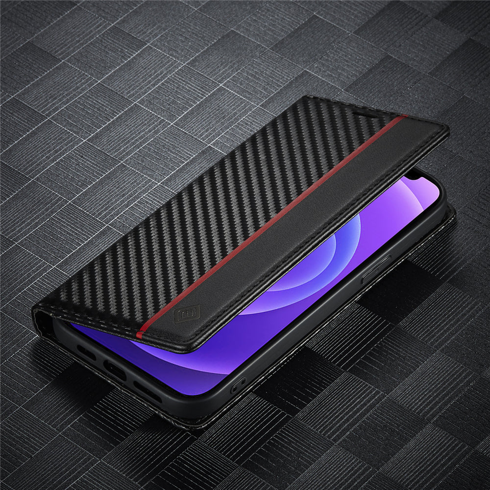 Carbon Fiber Leather Wallet iPhone Case