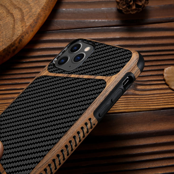 Carbon Fiber Wood Grain iPhone Case